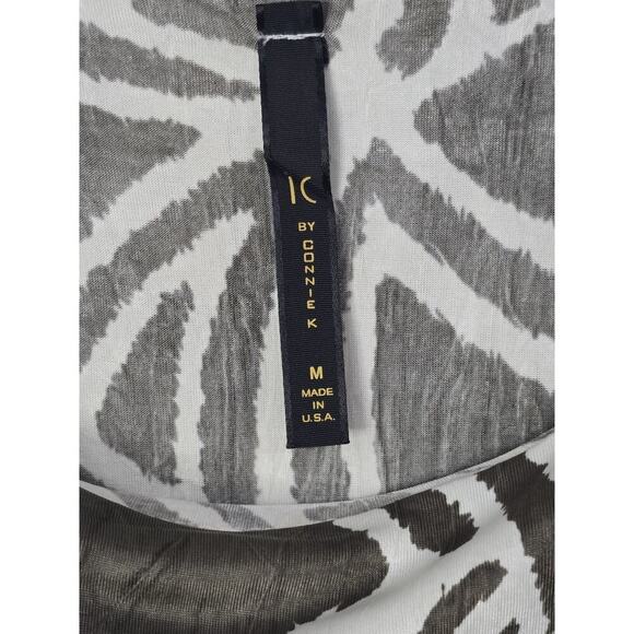 IC by CONNIE K Women's Brown White Flared Open Half Sleeve Tunic Blouse Size M - Picture 6 of 9